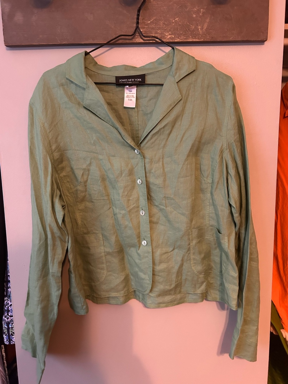 Jones NY linen unlined blzr - Picture 2 of 14